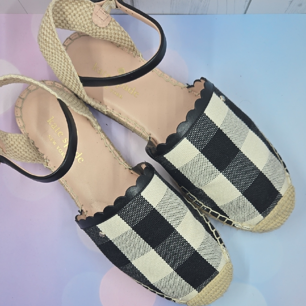 Kate Spade Black and White Espadrilles